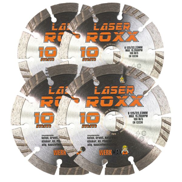 Staubabsaugung für Mauerschlitzfräsen 125 mm + 4 x Laser Roxx 125