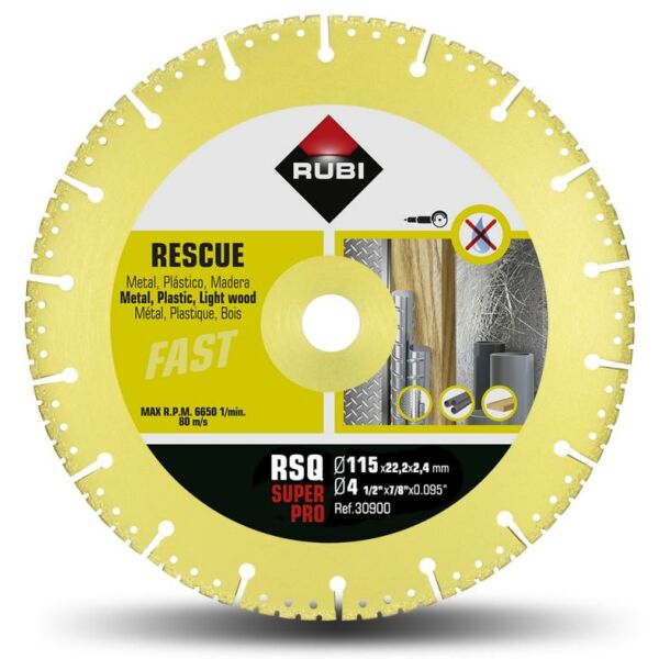 RUBI RSQ SUPERPRO Rescue Diamanttrennscheibe | Vakuum gewälzt | 115 mm
