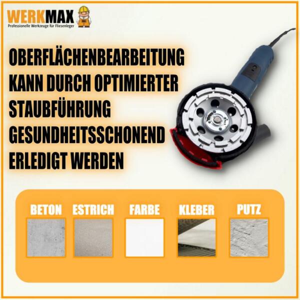 Absaughaube Mit Bürstenkranz Staubabsaugung Für Winkelschleifer Betonschleifer